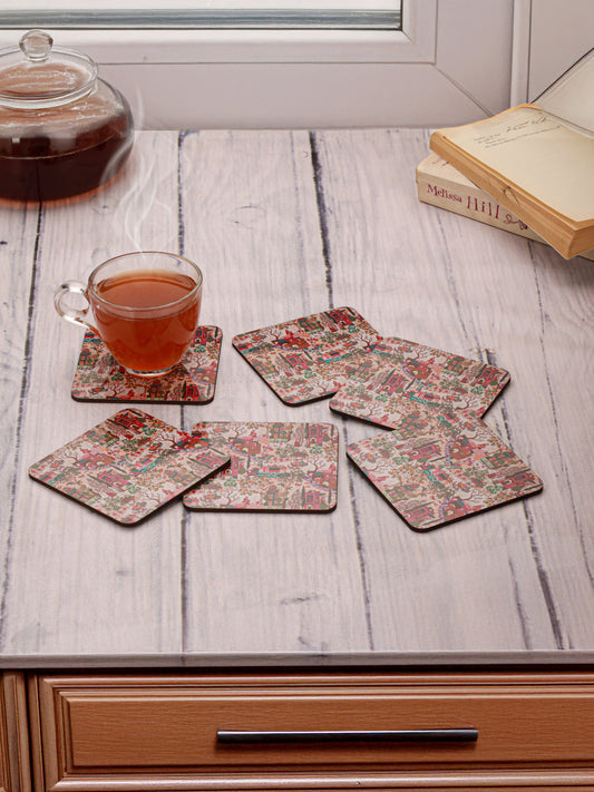 Life in colours-Set Of 6 Wooden Coaster