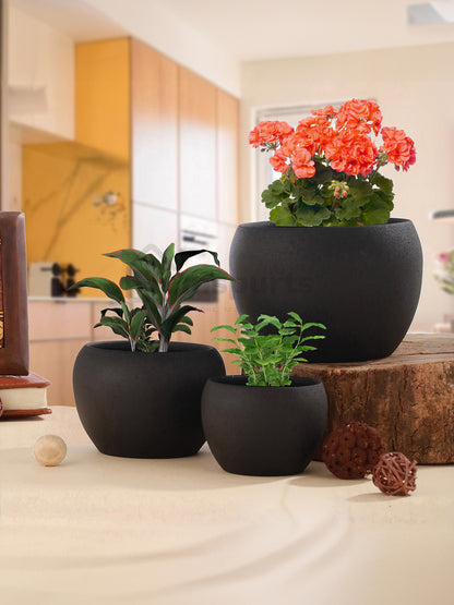 Ivera Dune Planter (Black) - Set Of Three