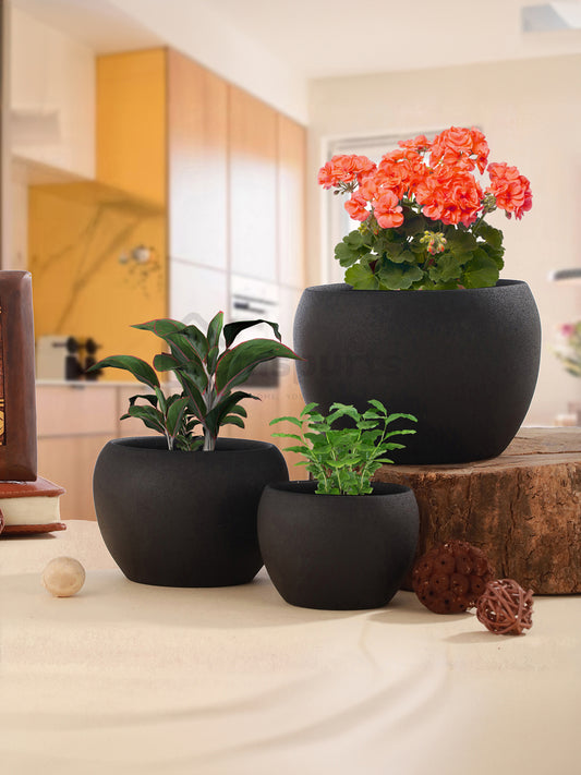 Ivera Dune Planter (Black) - Set Of Three