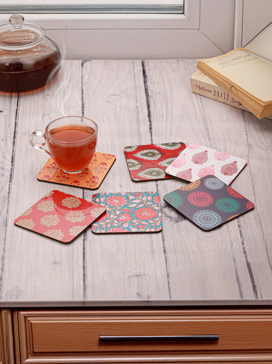 Paisley-Set Of 6 Wooden Coaster
