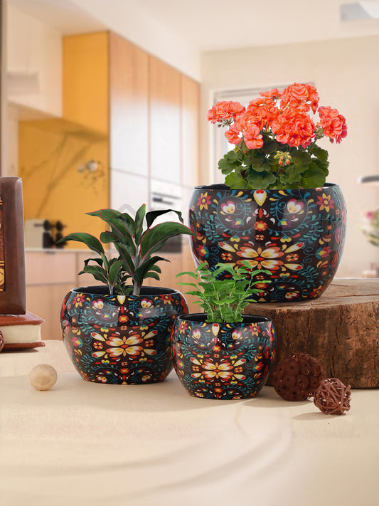 Amidona Ethnic Handcrafted Planter - Set Of Three