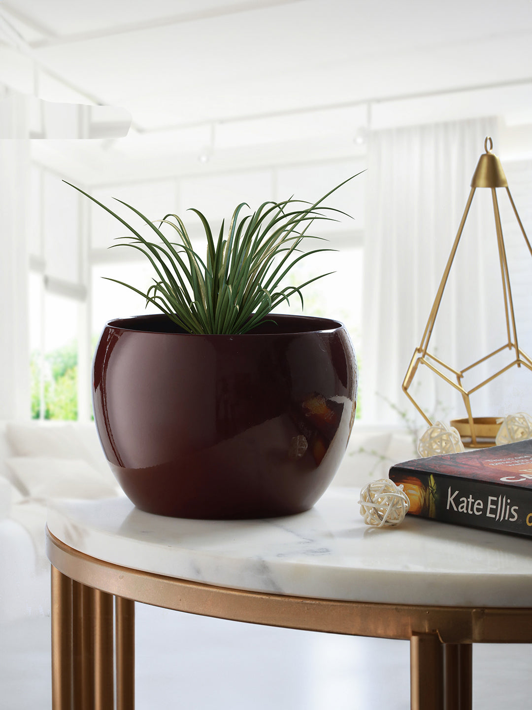 Marsha Miro Planter (Blue & Brown) - Set Of Two