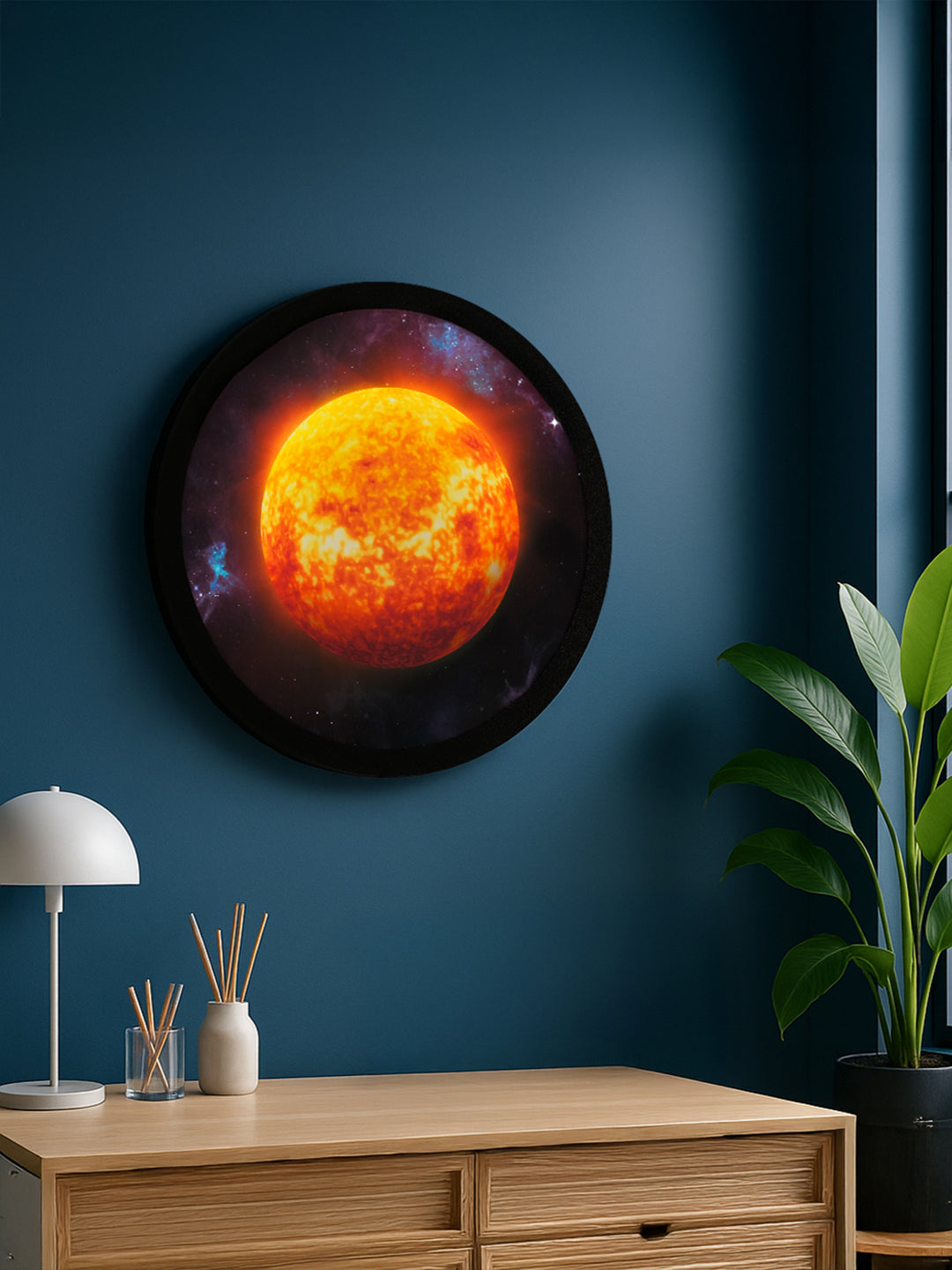 SunAura Round  MDF Wall Light Décor