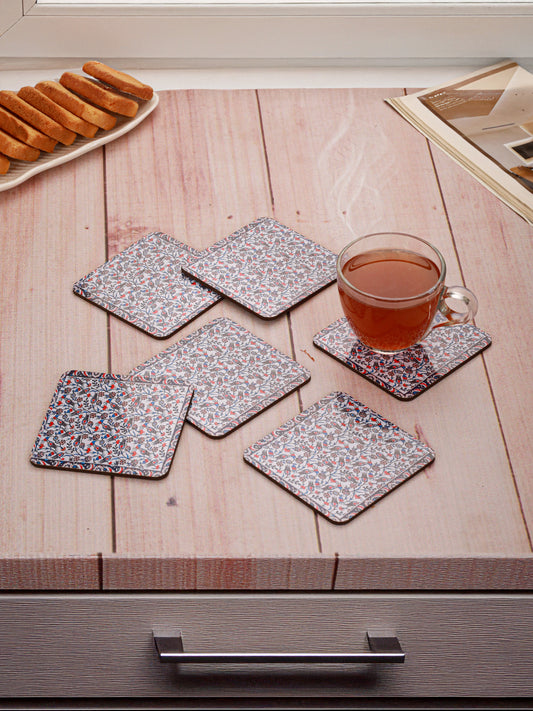 Turkish Vintage-Set Of 6 Wooden Coaster
