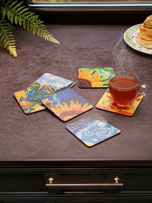Vangogh Art-Set Of 6 Wooden Coaster