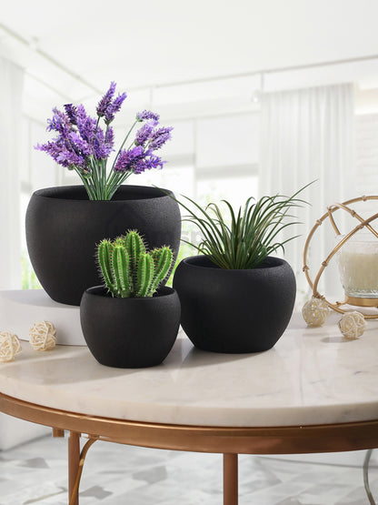 Ivera Dune Planter (Black) - Set Of Three