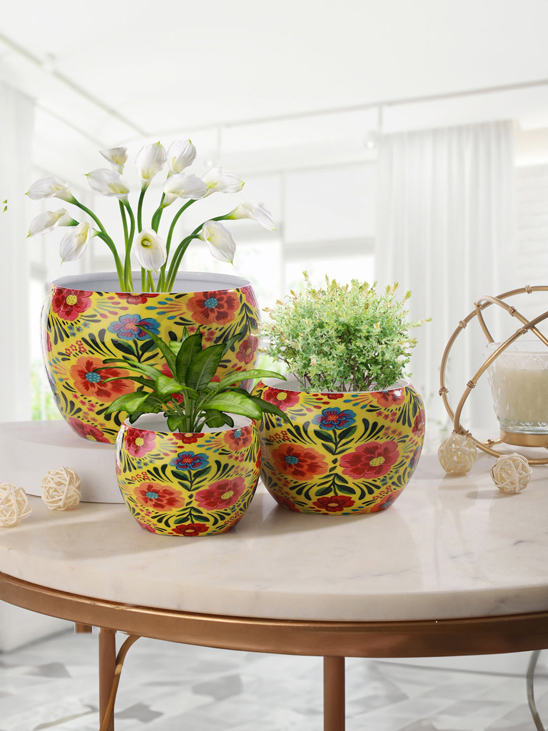 Adni Ethnic Handcrafted Planter - Set Of Three