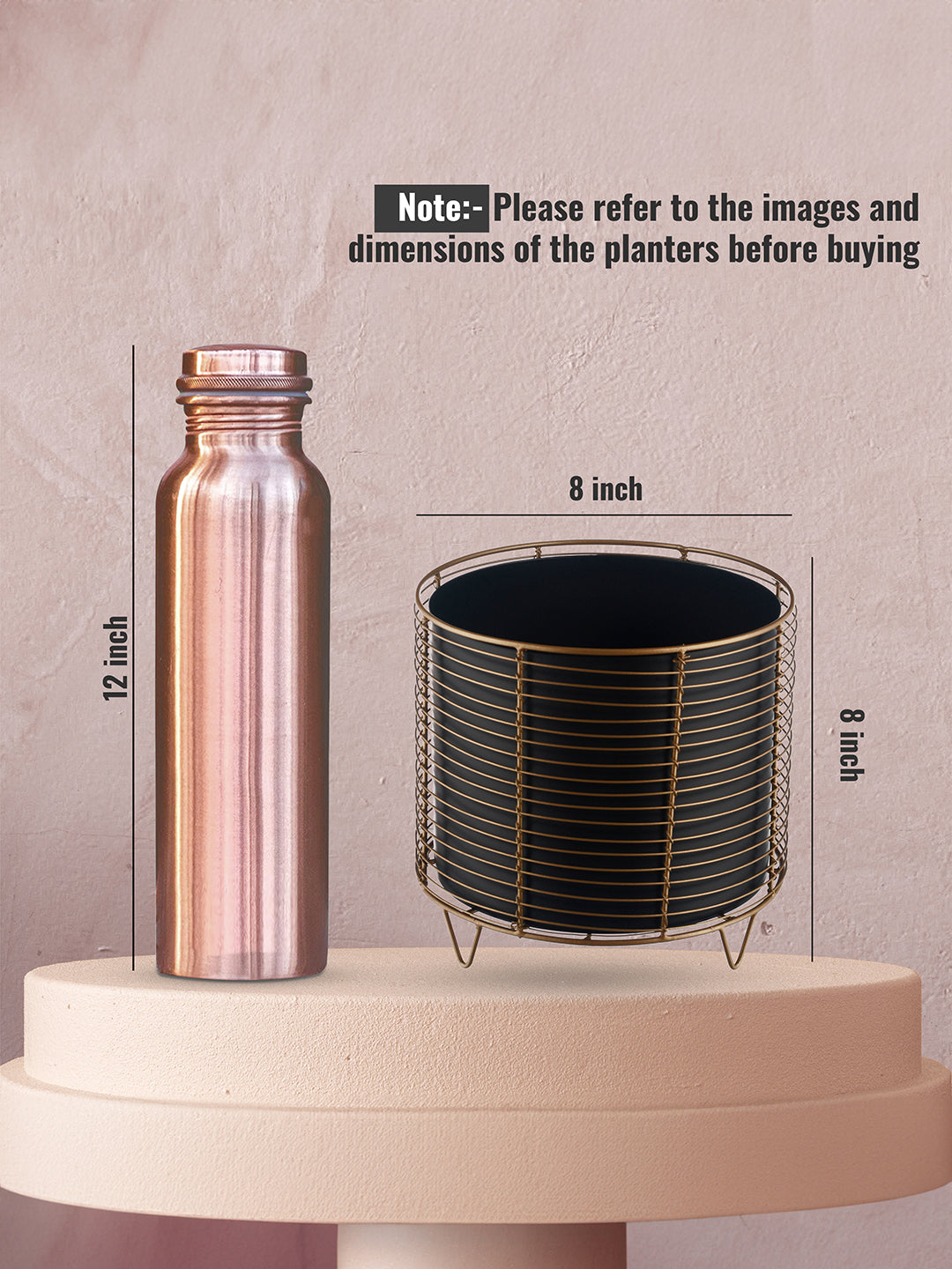 Luxurious Golden Net Black Planter