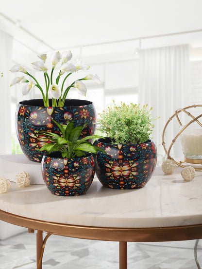 Amidona Ethnic Handcrafted Planter - Set Of Three