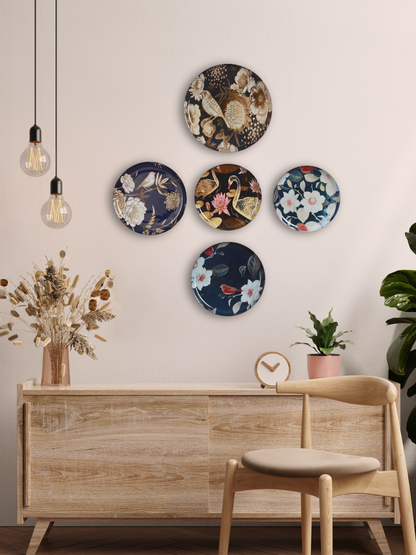 Oriental Blooms Wall Plates