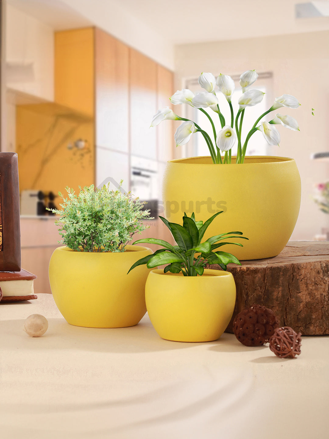 Ivera Dune Planter (Yellow) - Set Of Three