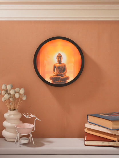 Zen Aura Buddha Round  MDF Wall Light Decor