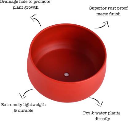 Helena Hue Planter (Red) - Set Of Two