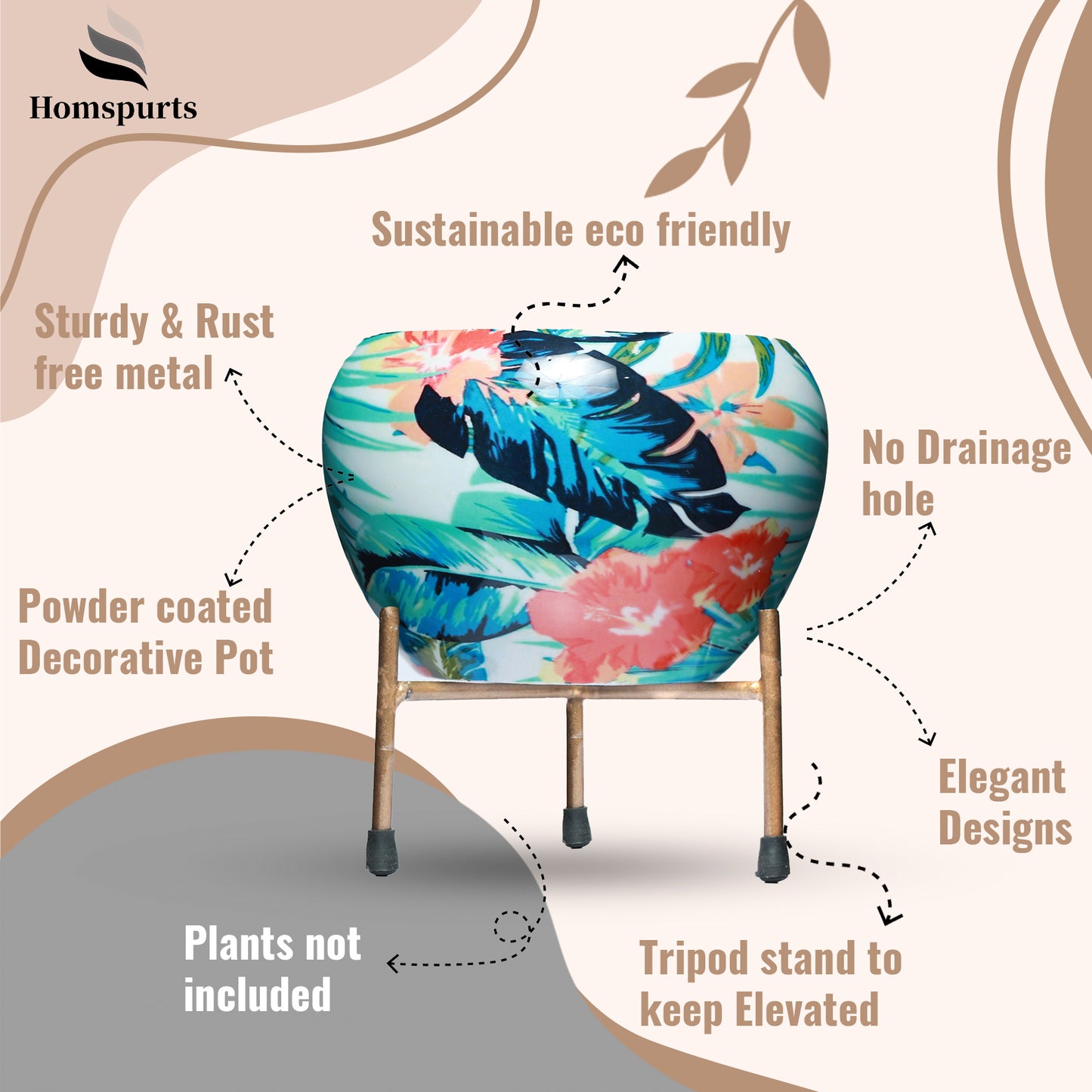 Tropical Tweet Handcrafted Planter With Stand