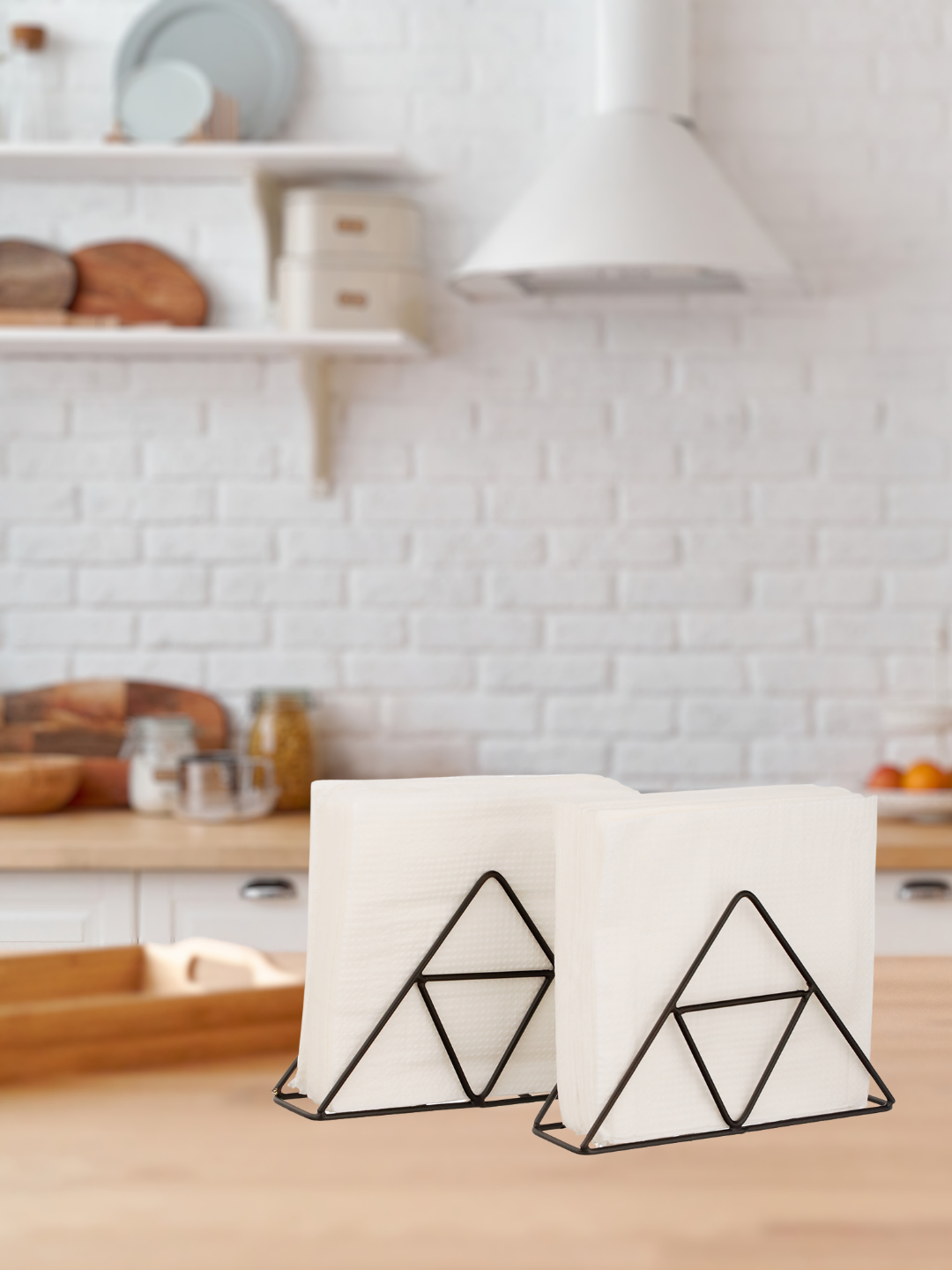 Trio Trail Napkin Holder (Black) - Set Of Two