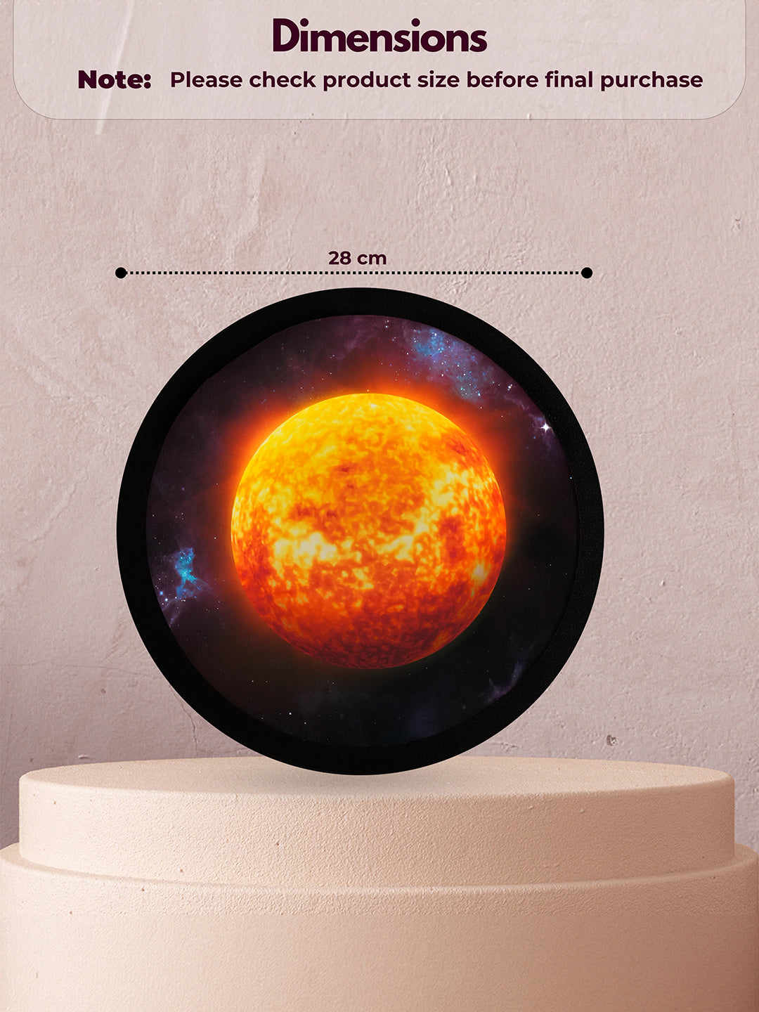 SunAura Round  MDF Wall Light Décor