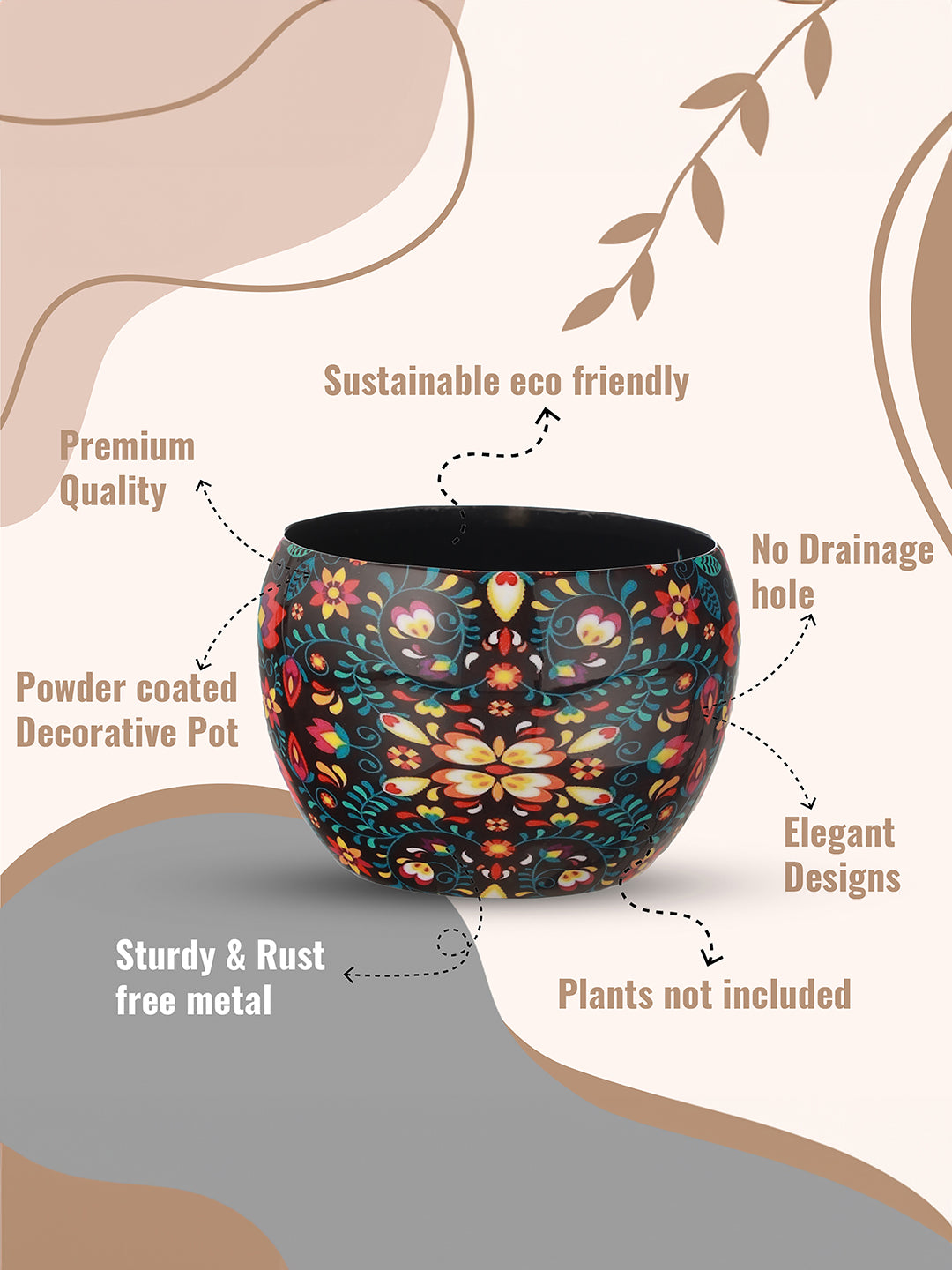 Amidona Ethnic Handcrafted Planter - Set Of Three