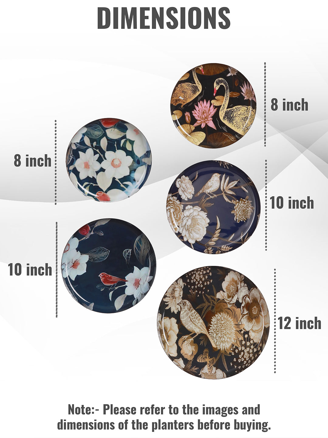 Oriental Blooms Wall Plates