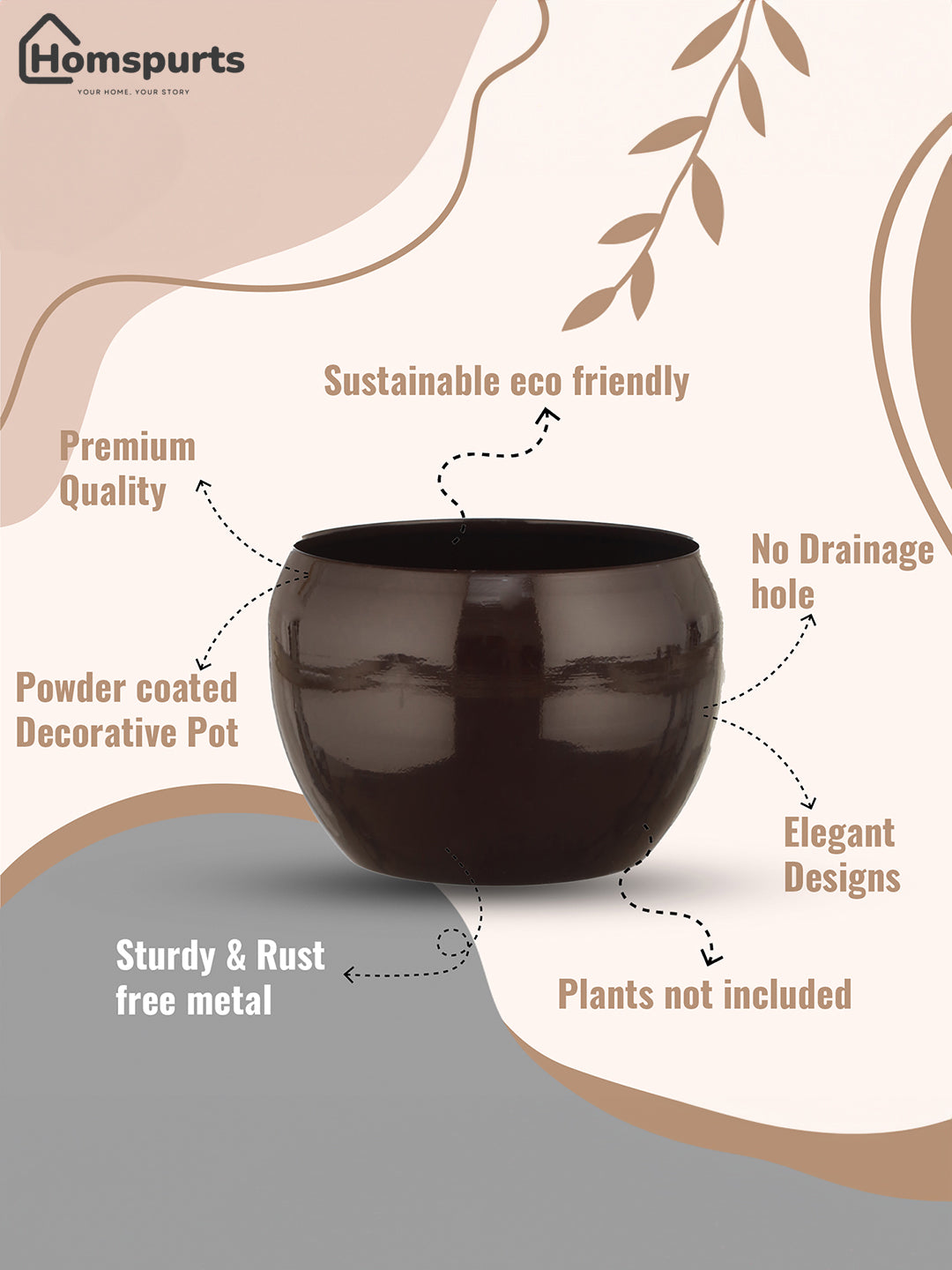 Ivera Dune Planter (Brown) - Set Of Three
