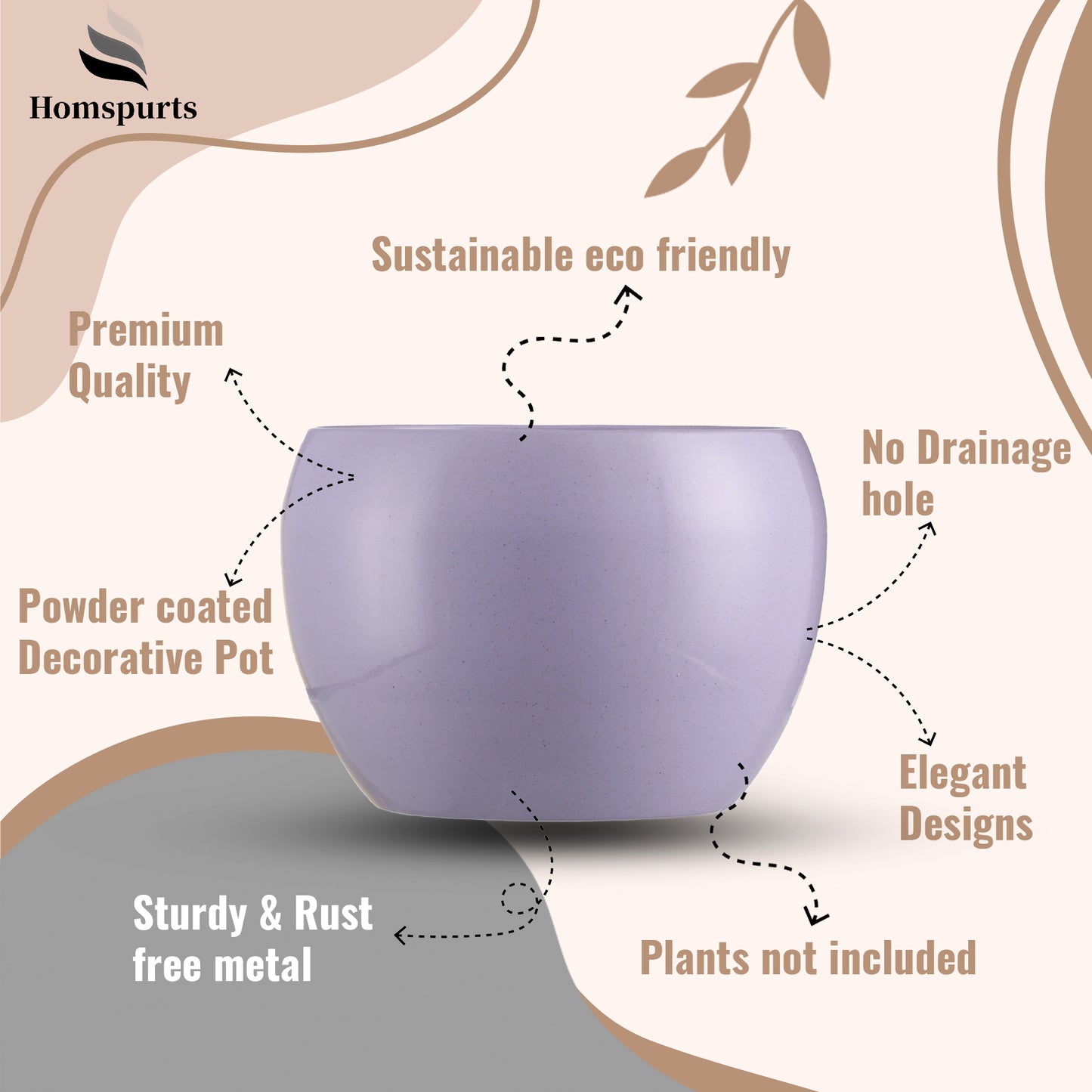 Nectera Metal Planter (Purple/Pink/Green) - Set Of Three