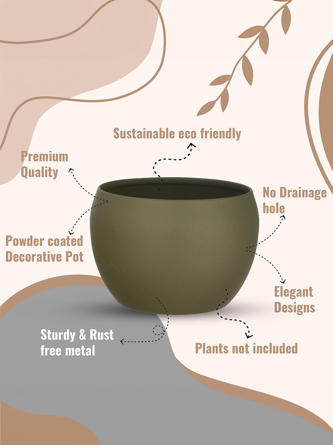 Ivera Dune Planter (Green) - Set Of Three