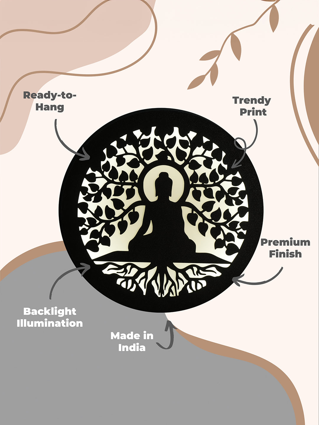 CalmVibe Buddha Glow Wall Art