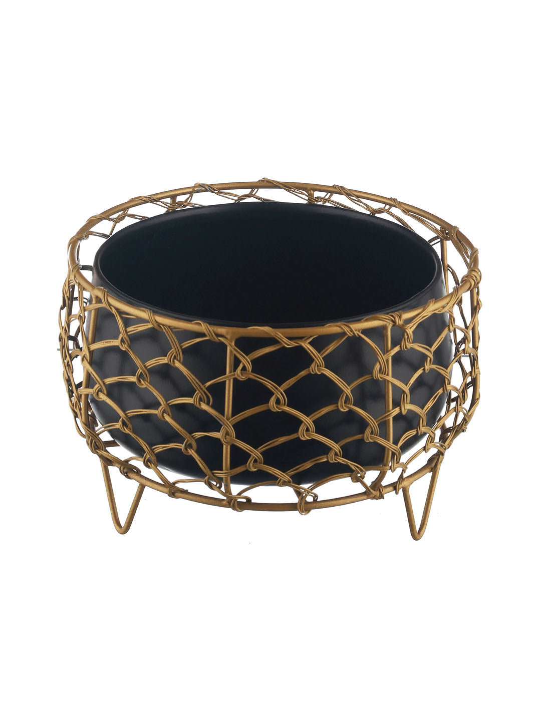 Luxurious Golden Net Black Planter