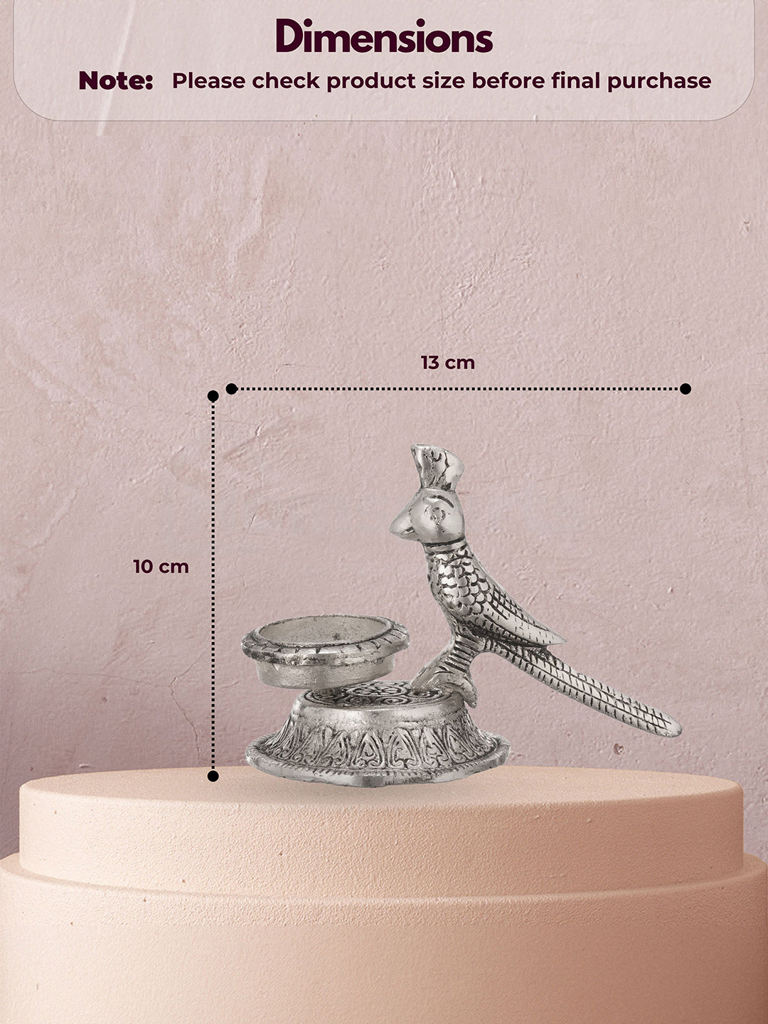 Antique Finish Parrot Tealight Duo