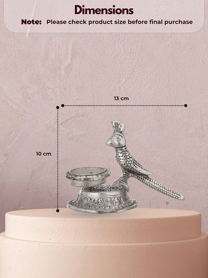 Antique Finish Parrot Tealight Duo