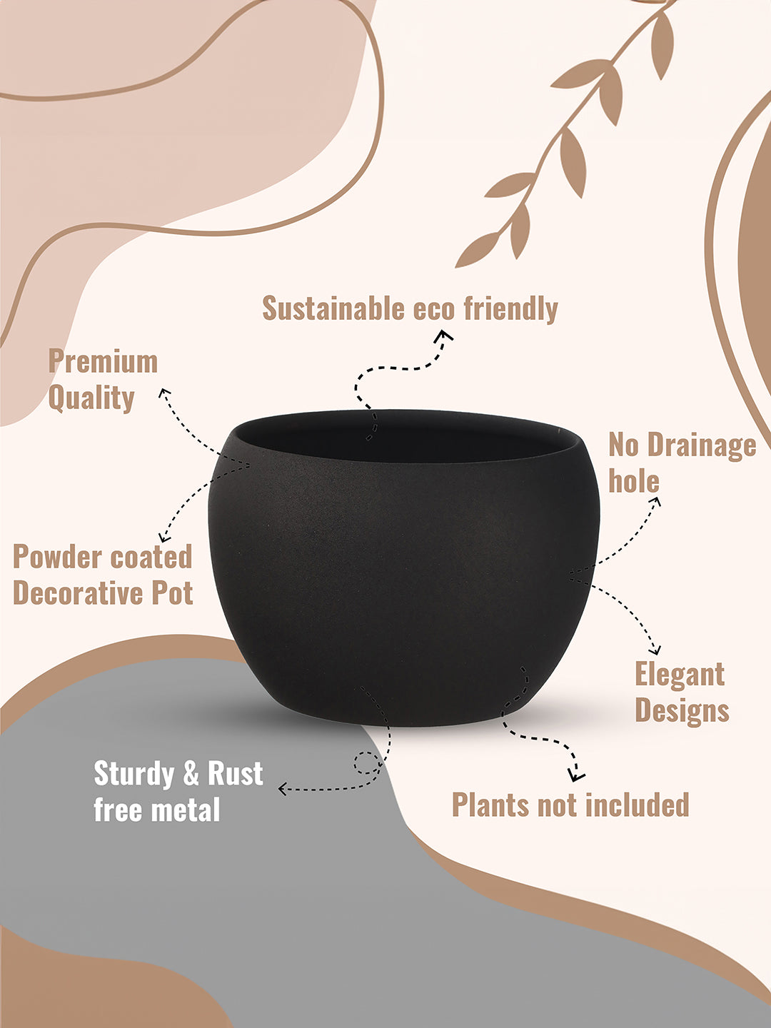 Ivera Dune Planter (Black) - Set Of Three