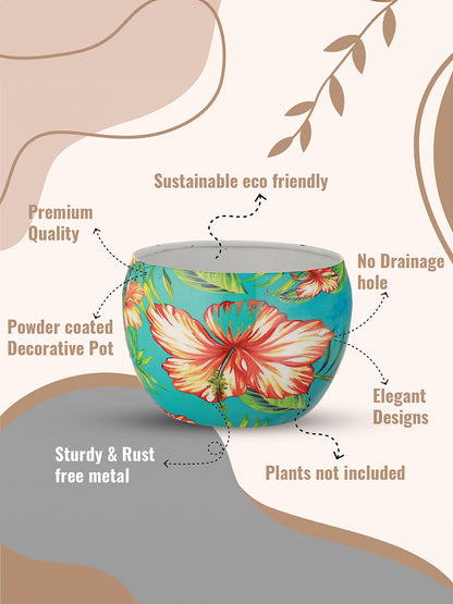 Hibiscus Handcrafted Planter - Set Of Three