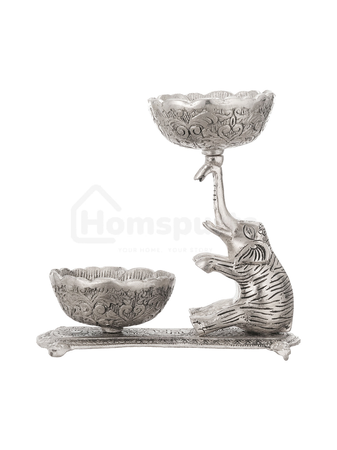 Antique German Silver Elephant Glow & Serve Bowl
