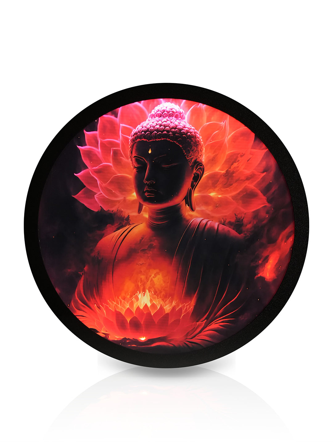 Mystic Buddha Luminous Round  MDF Wall Light Décor