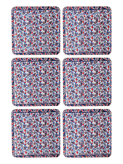 Turkish Vintage-Set Of 6 Wooden Coaster