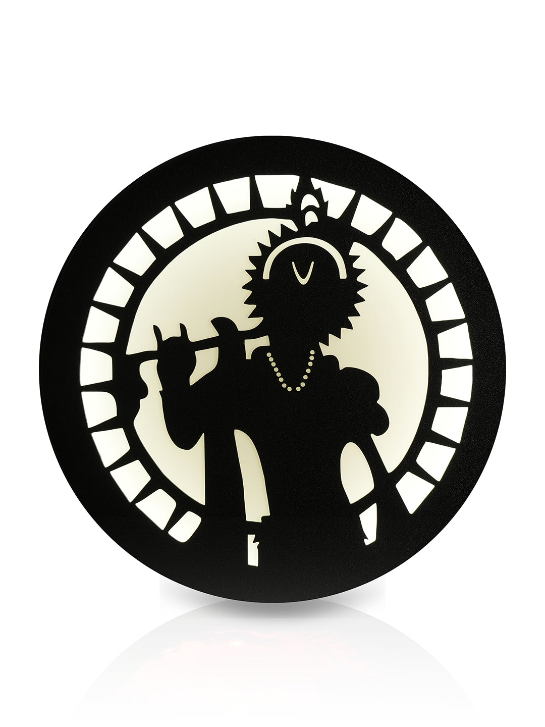 Divine Kanha with Flute MDF Round Wall Lamp