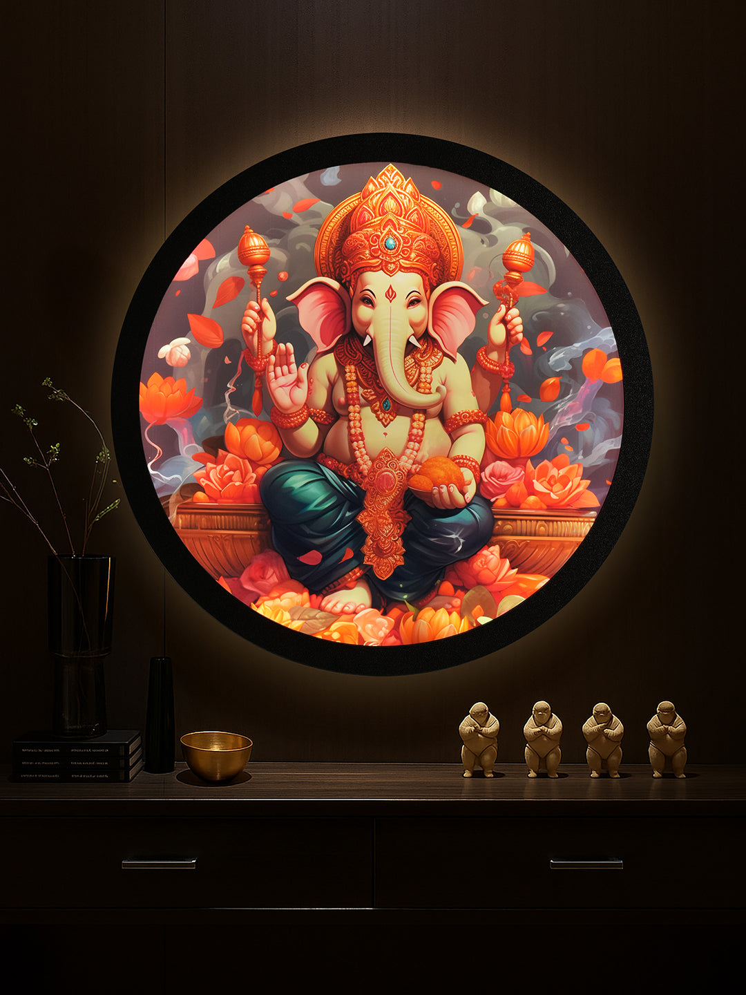 Ganpati Radiance MDF  Wall Light Décor