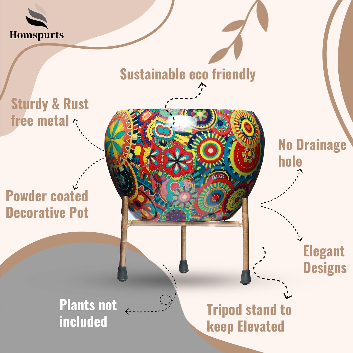 Mithuna Ethnic Handcrafted Planter With Stand