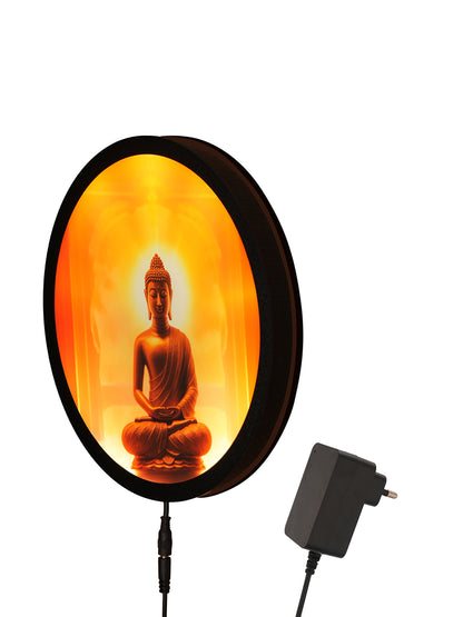 Zen Aura Buddha Round  MDF Wall Light Decor
