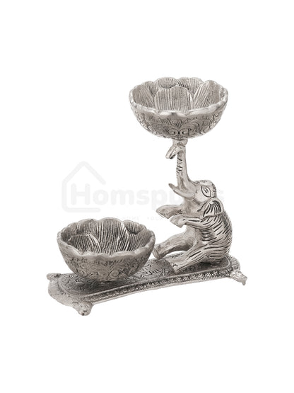 Antique German Silver Elephant Glow & Serve Bowl