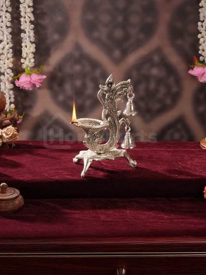 Saanjh Glow German Silver Bell Diya (set of 2)