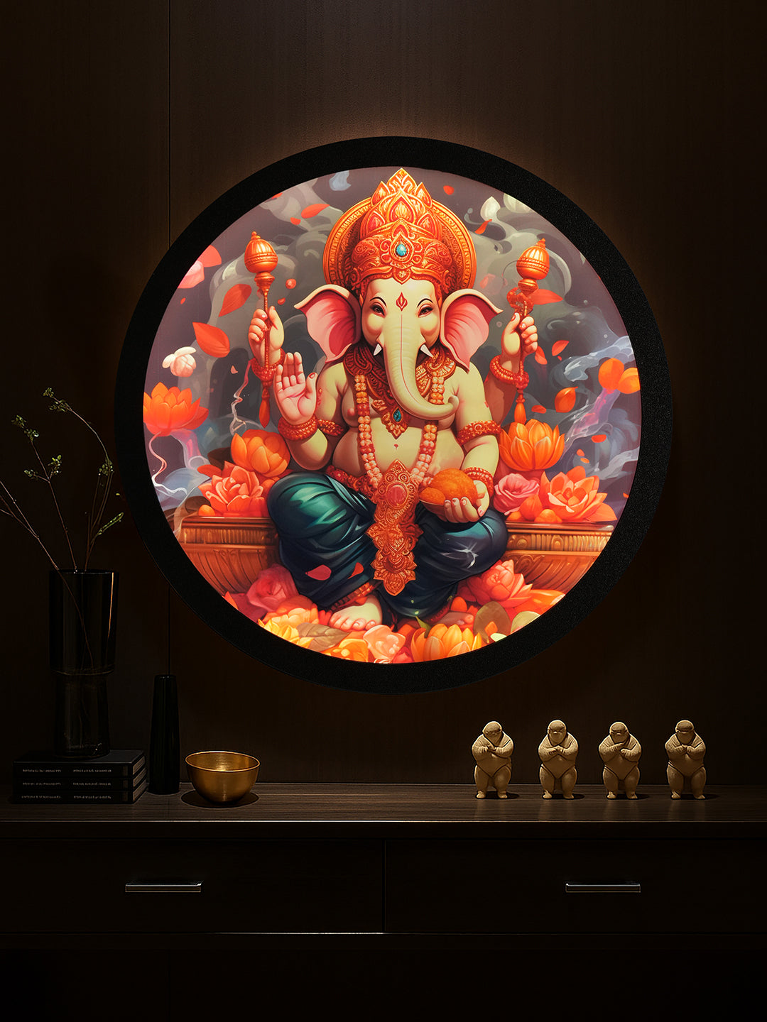Ganpati Radiance MDF  Wall Light Décor