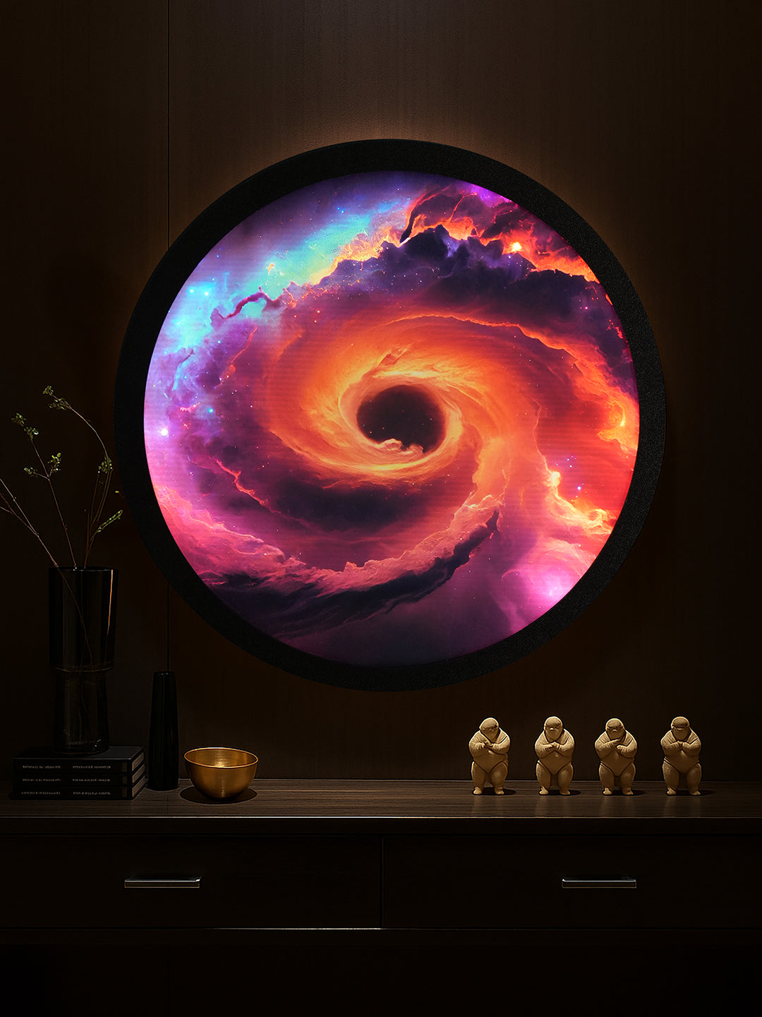 Luminous Galaxy  Round  MDF Wall Light Décor