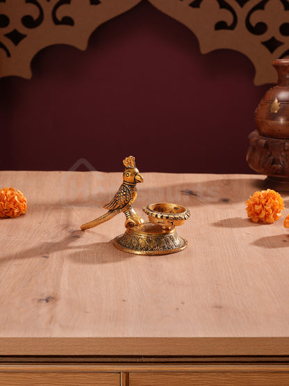 Metallic Parrot Duo Candle Holders