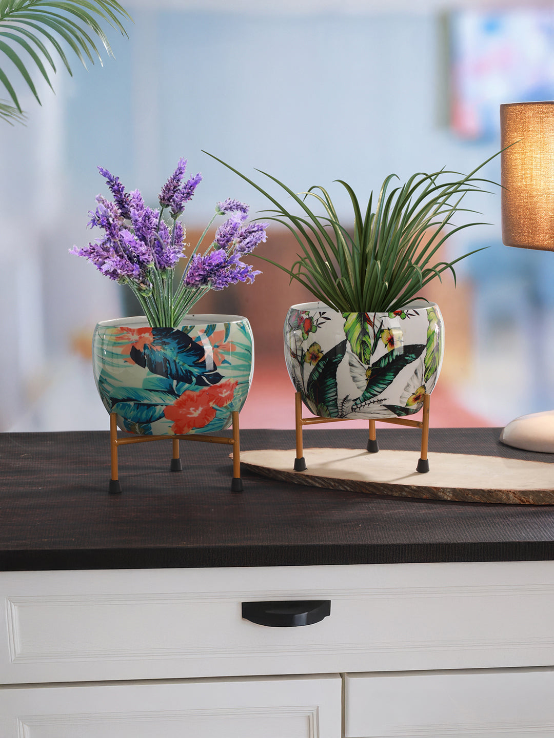 Tropical Tweet Handcrafted Planter With Stand