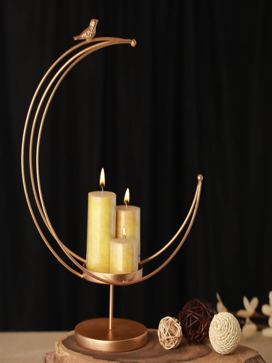 Serenity Glow Iron Bird Tea Light Candle Holder