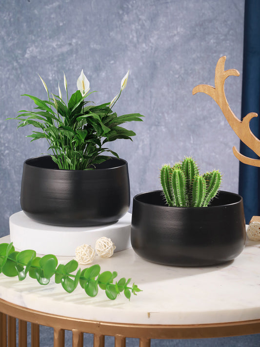 Helena Hue Planter (Black) - Set Of Two