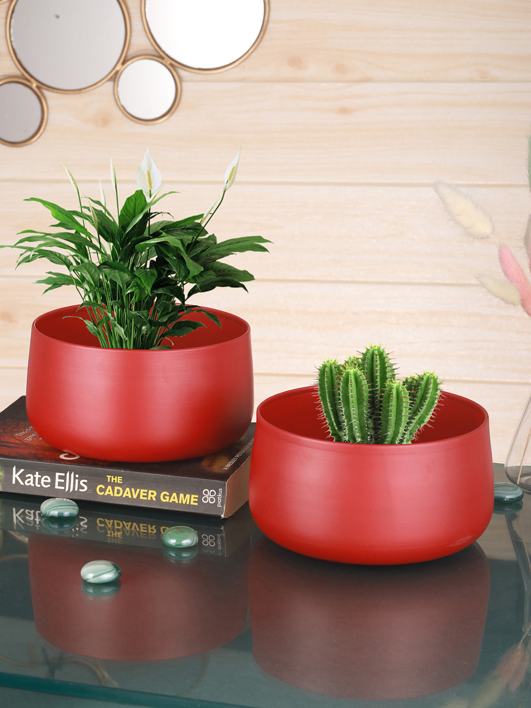 Helena Hue Planter (Red) - Set Of Two