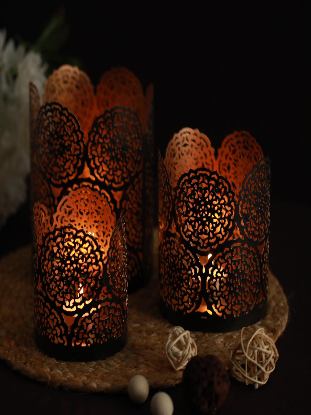 Elene Handcrafted Tealight Candle Holder - Set Of Three