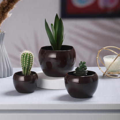 Ivera Dune Planter (Brown) - Set Of Three