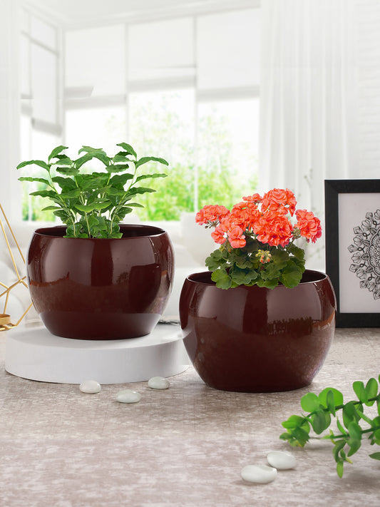 Marsha Miro Planter (Brown) - Set Of Two